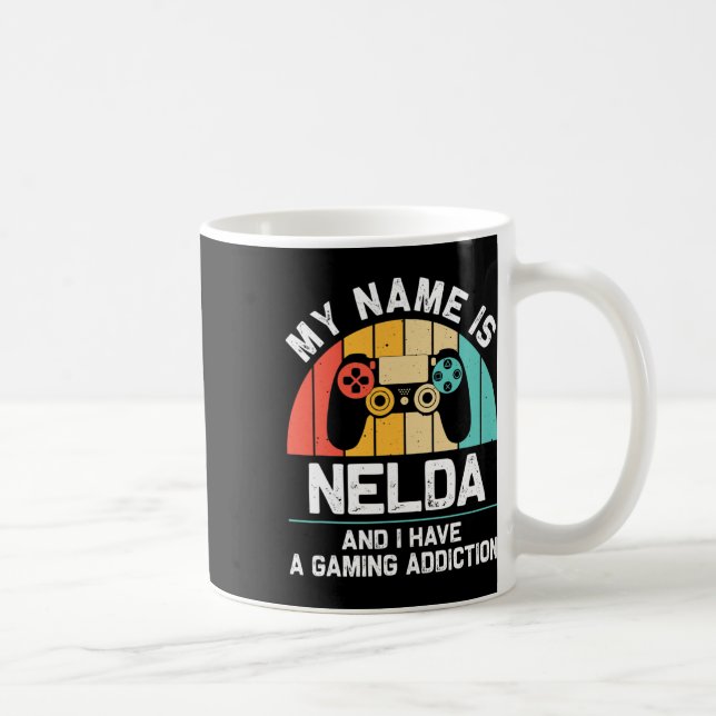 Nelda Gift Name Personalized Funny Gaming Geek Bir Kaffemugg (Höger)