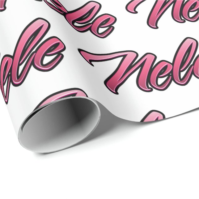 Nele faded pink personalisiertes Geschenkpapier Presentpapper (Rullad Hörn)