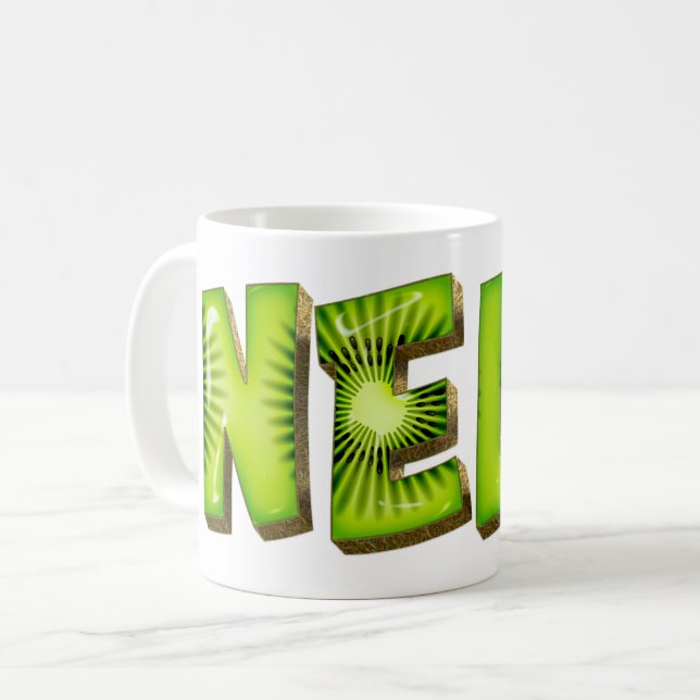 Nele Name Kiwi Style Tasse Teetasse Kaffeetasse Kaffemugg (Framsida vänster)