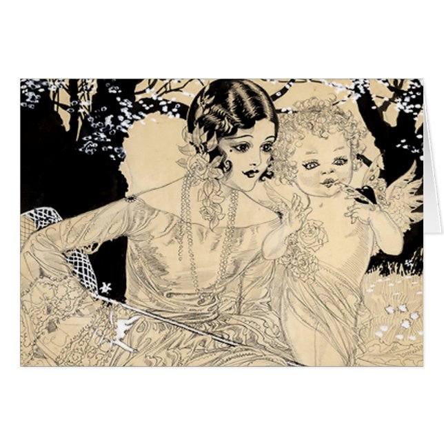 Nell Brinkley's Livliga Unga Flapper #17a Hälsningskort (Framsidan Horizontal)