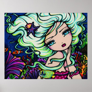 Nelli Sjöjungfru Tropical Fantasy Art Poster