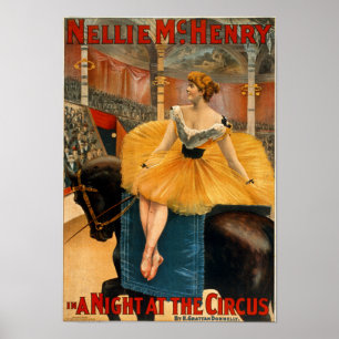 Nellie McHenry i en natt på Circus Canvas Poster