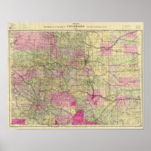 Nells Topografiska Karta i Colorado Poster