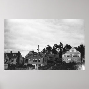 Nelscott Oregon stugor på Stilla hav Poster