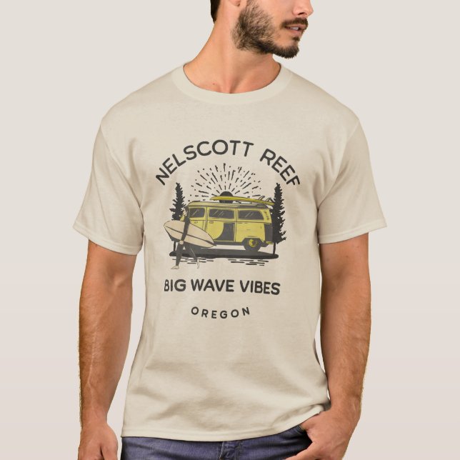 Nelscott Reef Oregon - Big Wave Vibes surfing T Shirt (Framsida)