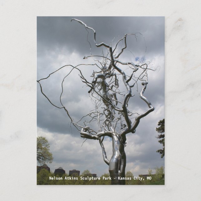 Nelson Atkins Sculpture Park Metall Träd # 2 Vykort (Framsida)