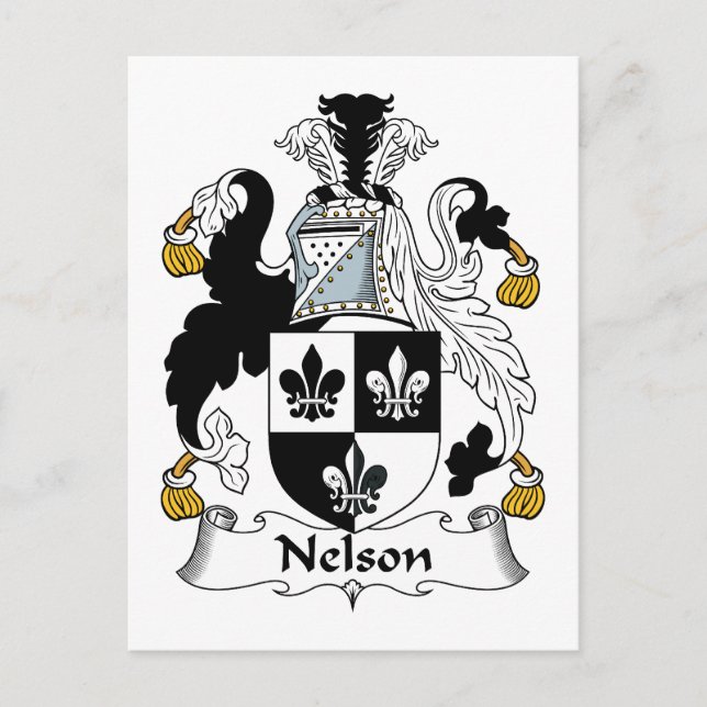 Nelson Family Crest Vykort (Framsida)