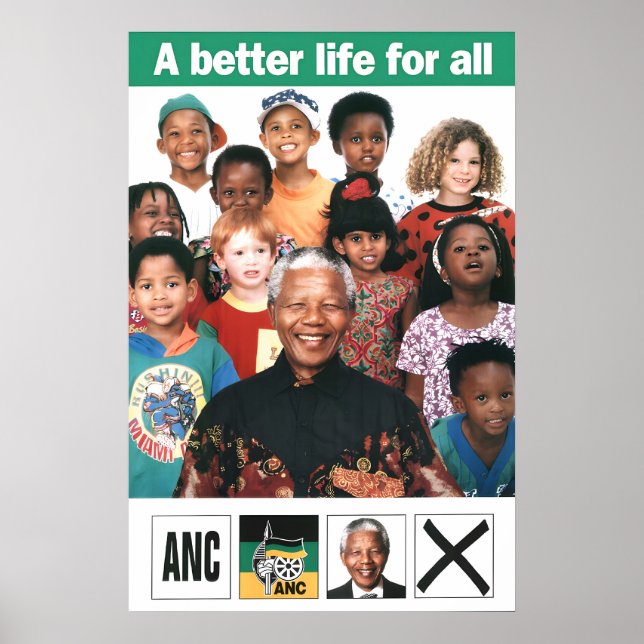 Nelson Mandela Politisk Affisch Sydafrika ANC (Framsidan)
