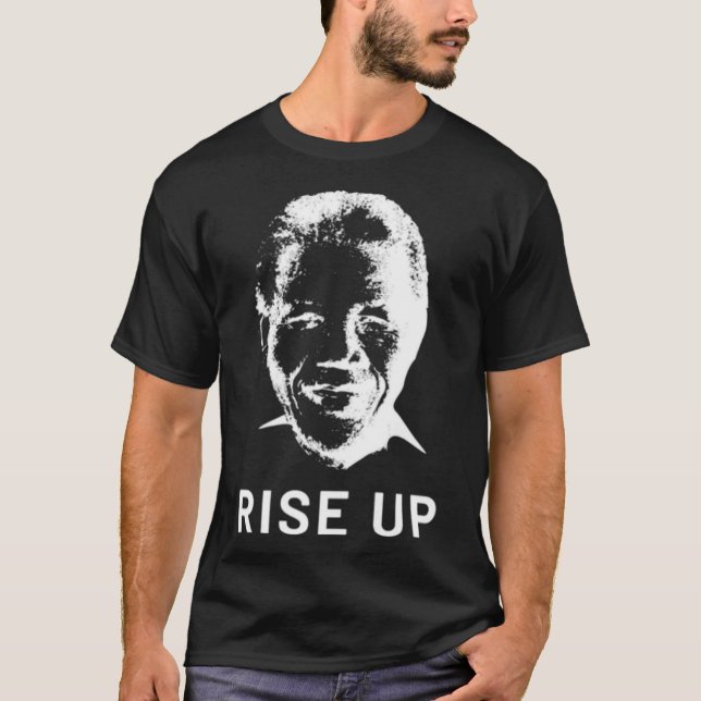 Nelson Mandela Stiga upp upp T Shirt (Framsida)