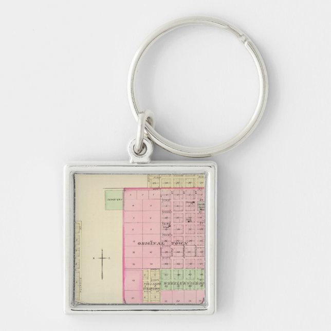 Nelson och Hardy, Nebraska Fyrkantig Silverfärgad Nyckelring (Framsidan)