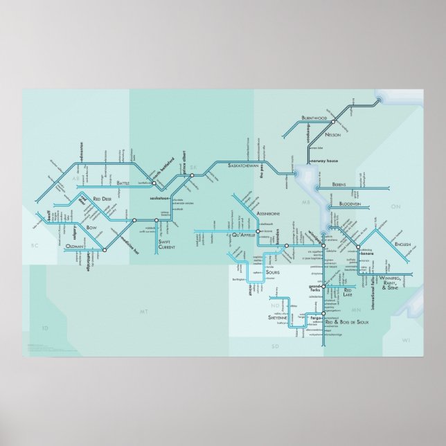 Nelson River och Sjö Winnipeg, 30 x 20 tum Poster (Framsidan)