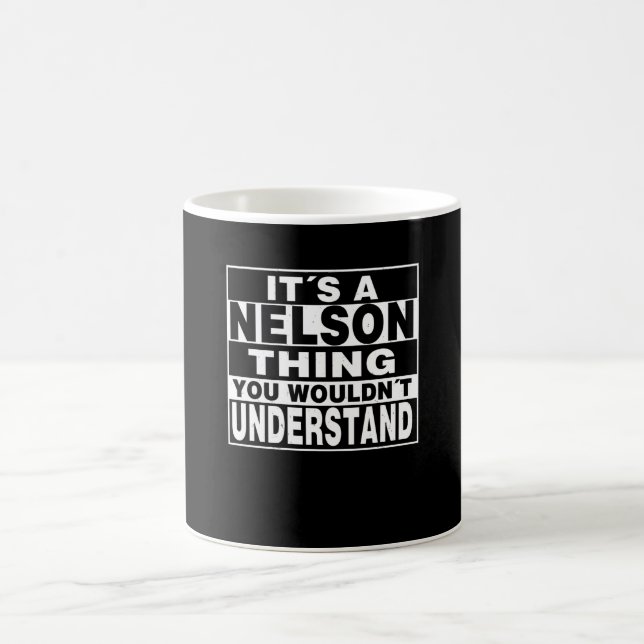 NELSON Surname Personlig Gift Kaffemugg (Center)