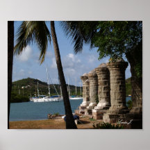Nelsons Dockyard i Antigua-Kanvastrycket
