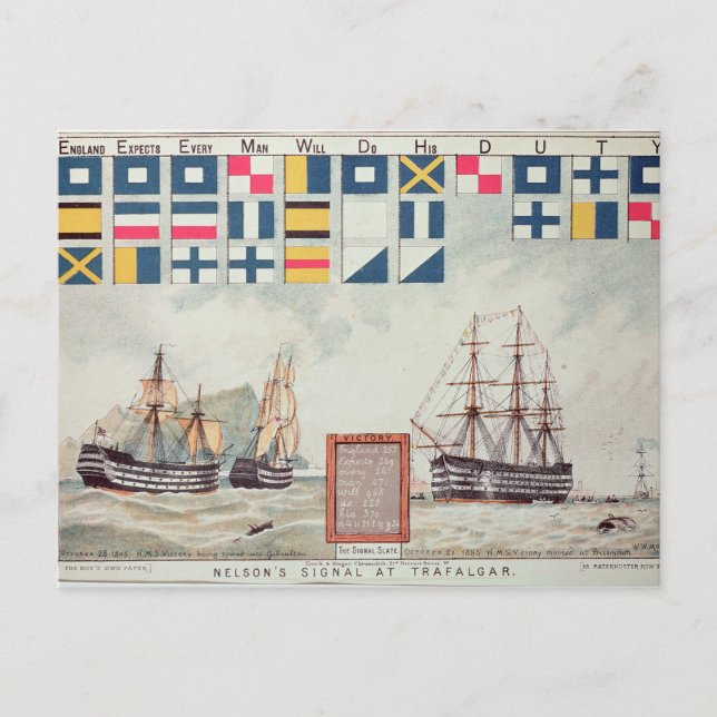Nelsons signal vid Trafalgar Vykort (Framsida)