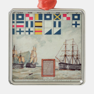 Nelsons signalerar på Trafalgar Julgransprydnad Metall