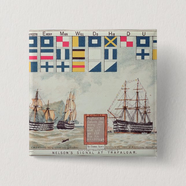 Nelsons signalerar på Trafalgar Knapp (Framsida)