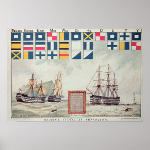 Nelsons signalerar på Trafalgar Poster
