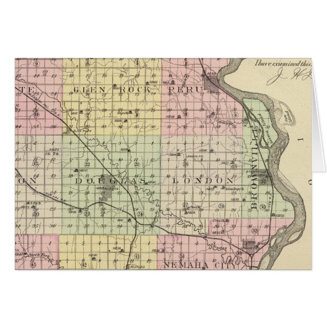Nemaha County, Nebraska Hälsningskort (Framsidan Horizontal)