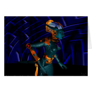 NEMES/ HYPER ANDROID Science fiction Blue Hälsningskort