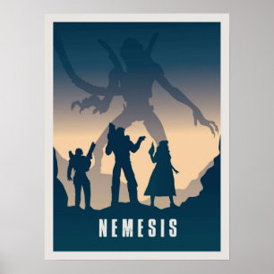 Nemesis Board Game Minimalist Travel Stil-spel Poster