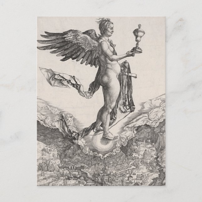 Nemesis, Engrave av Albrecht Durer Vykort (Framsida)