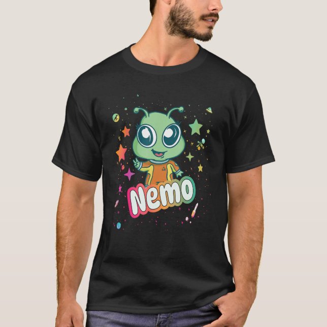 NEMO - Cute Boy Namn med söt Alien T Shirt (Framsida)