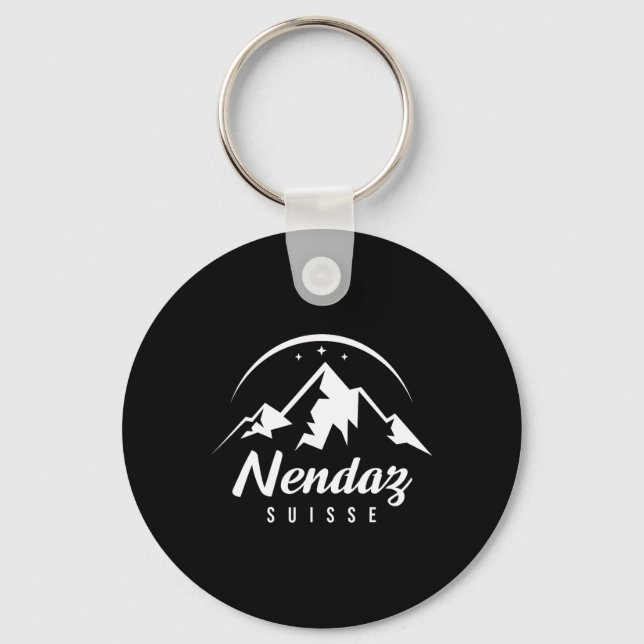 Nendaz Schweiz Ski Resort Skiing Snowboarding Nyckelring (Framsida)
