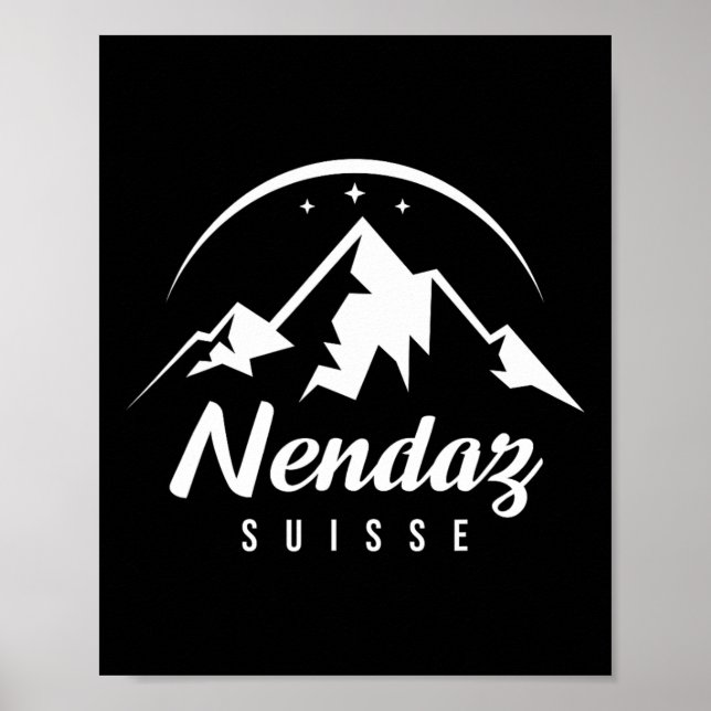 Nendaz Schweiz Ski Resort Skiing Snowboarding Poster (Framsidan)