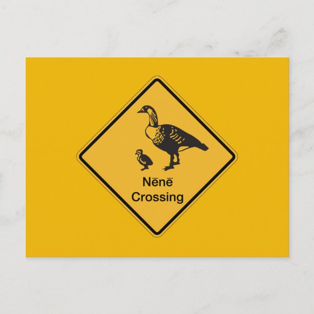 Nene Crossing, Traffic Warning Sign, Hawaii, USA Vykort (Framsida)