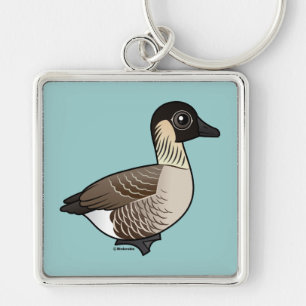 Nene Fyrkantig Silverfärgad Nyckelring