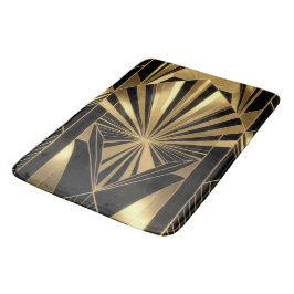 Neo Art Deco Black Gold Geometric Gatsby  Badrumsmatta