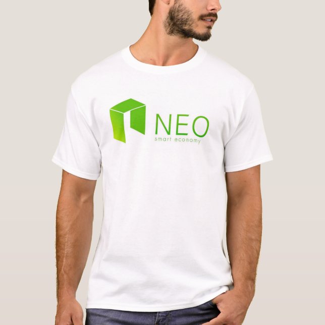 NEO Blockchain smart ekonomi Cryptocurrency Tee Shirt (Framsida)