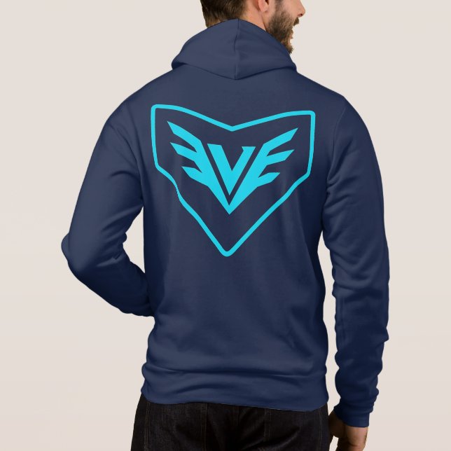 Neo Bushidō Vapensköld Hoodie - Cyan Circuit Emble T Shirt (Baksida)