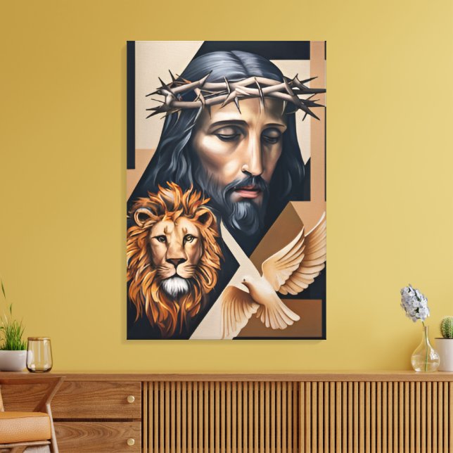 Neo-Cubist Elegance: En hyllning till Britto Canvastryck (Insitu (Vardagsrum))