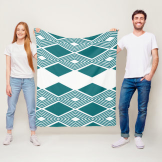 Neo-Deco Diamond Grid Turkis Fleecefilt
