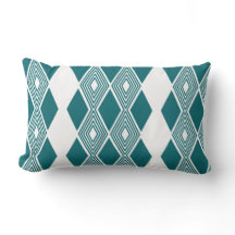 Neo-Deco Diamond Grid Turkis Geometrisk Kudd