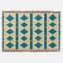 Neo-Deco Triangle Grid Teal Kastmadrass