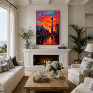Neo-Expressionist Toronto-horisont Vibrerande soln Poster