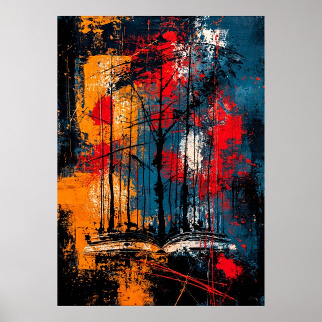 Neo-Expressionistisk Skog av Ord Bokälskare Konst Poster (Framsidan)