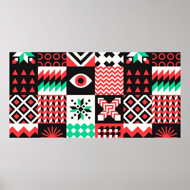 NEO GEO. Geometry mönster-grafik Poster (Framsidan)