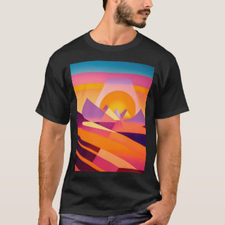 NEO GEO SUNSET LANDSCAPE T SHIRT