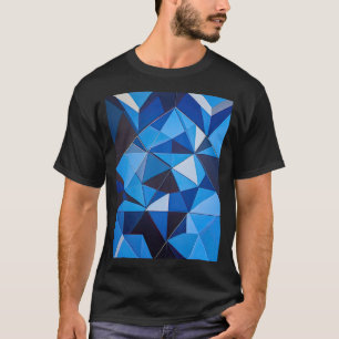 NEO GEO TRIANGLES I BLUE T SHIRT