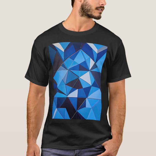 NEO GEO TRIANGLES I BLUE T SHIRT (Framsida)