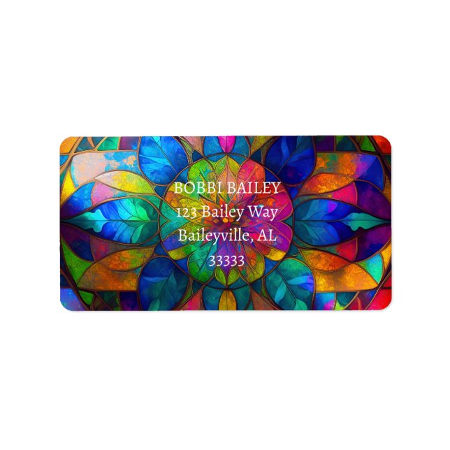 NEO Glass som fastnat Adressetikett (Framsidan)