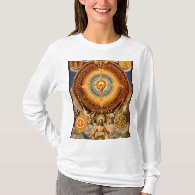 Neo Gnostic Heliga Trinity: Human Mind, Science T Shirt (Framsida)