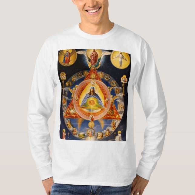 Neo-Gnostic Trinity: Mind, Science och Divine T Shirt (Framsida)