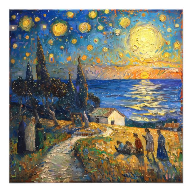Neo-Impressionism i havslandskapet Fototryck (Framsidan)