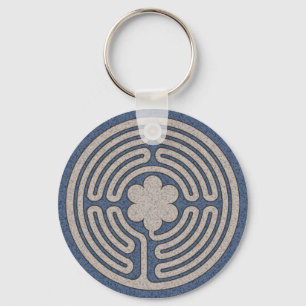 Neo medeltida labyrint Keychain Nyckelring