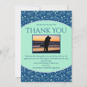 NEO MINT CLASSIC BLUE Anpassningsbar Photo Modern Tack Kort