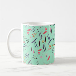 Neo Mint Floral DYRBAR FÖR GUD Anpassad MONOGRAM Kaffemugg